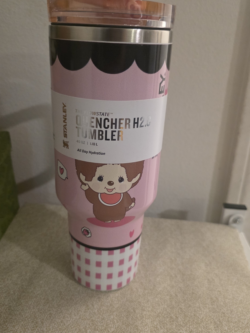 Pink Character Tumbler Stainless Lid
